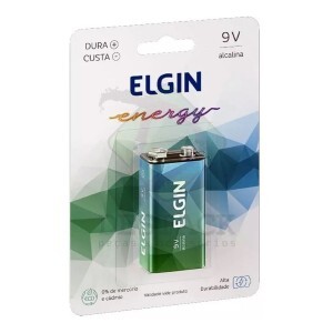 Pilha Bateria 9v Alcalina ELGIN